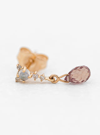 Antic Pink Sapphire Moonstone & Diamonds Earring by Celine Daoust