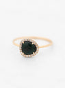 Dark Green Tourmaline & Diamond Stella Ring Gold by Celina Daoust