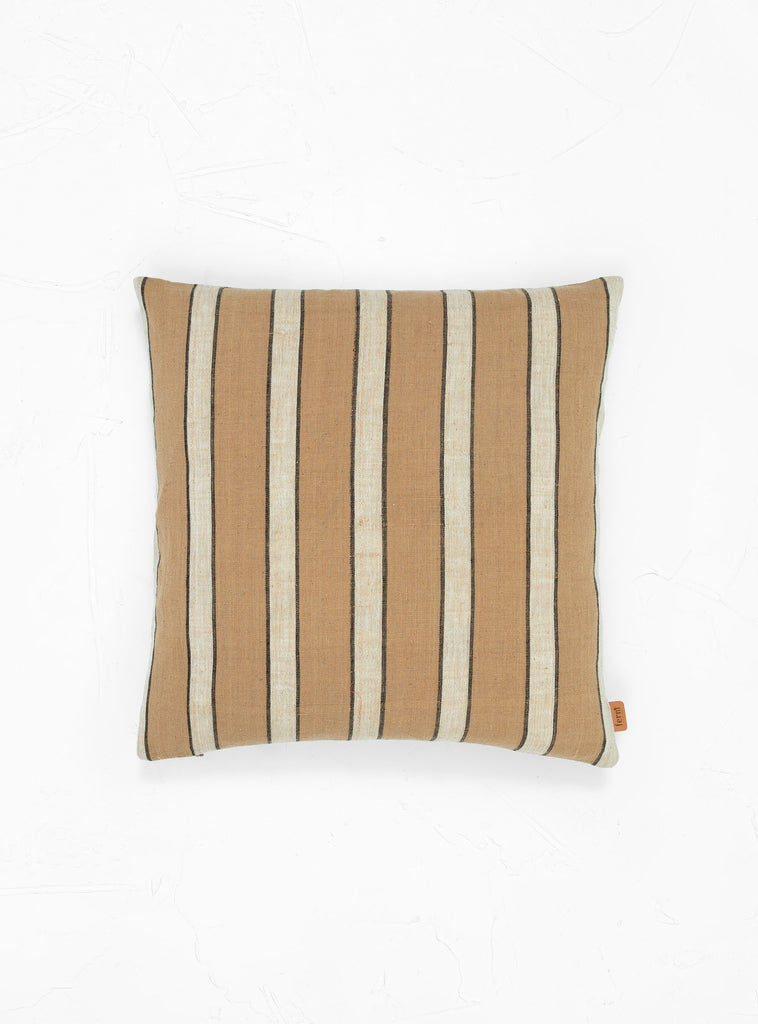 Cotton Cushion Brown & Beige Stripe by ferm LIVING | Couverture & The Garbstore