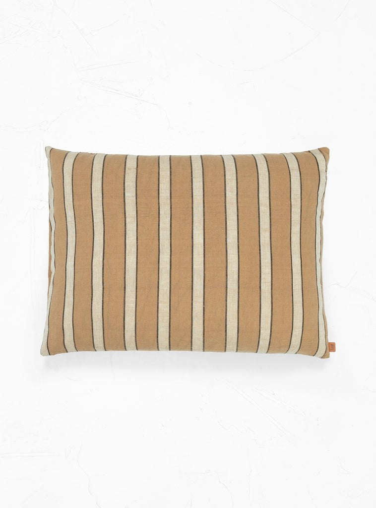 Cotton Cushion Large Brown & Beige Stripe