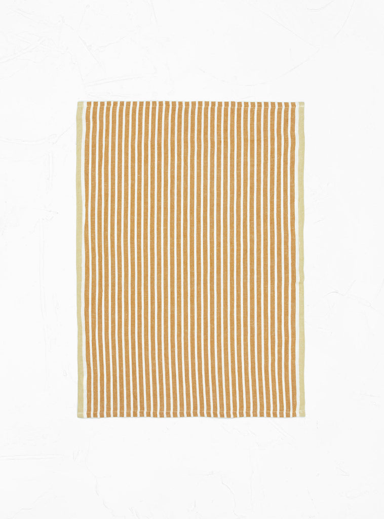 Hale Tea Towel Gold & Beige Stripe by ferm LIVING | Couverture & The Garbstore