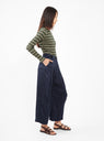 Cropped Divide Trousers Navy