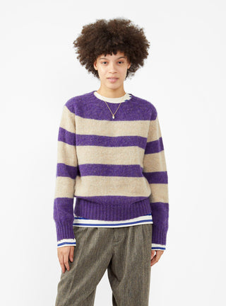 A Dance in the Jungle Sweater Purple & Beige Stripe by Howlin' | Couverture & The Garbstore