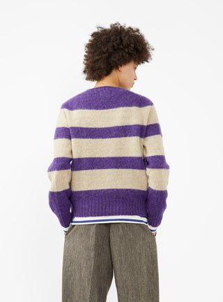 A Dance in the Jungle Sweater Purple & Beige Stripe by Howlin' | Couverture & The Garbstore