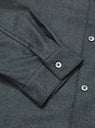 Open Collar Wool Shirt Blue Charcoal