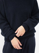 Boucle Crew Sweater Navy by Garbstore | Couverture & The Garbstore
