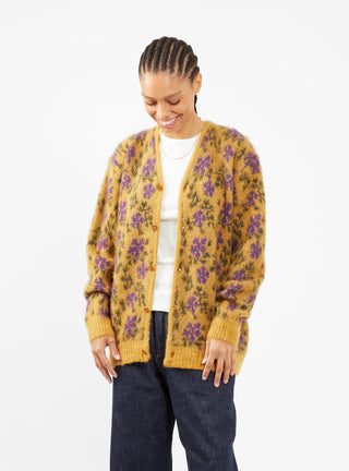 Mohair Cardigan Yellow Floral by Needles | Couverture & The Garbstore