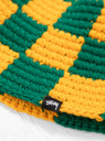 Checker Knit Bucket Hat Green