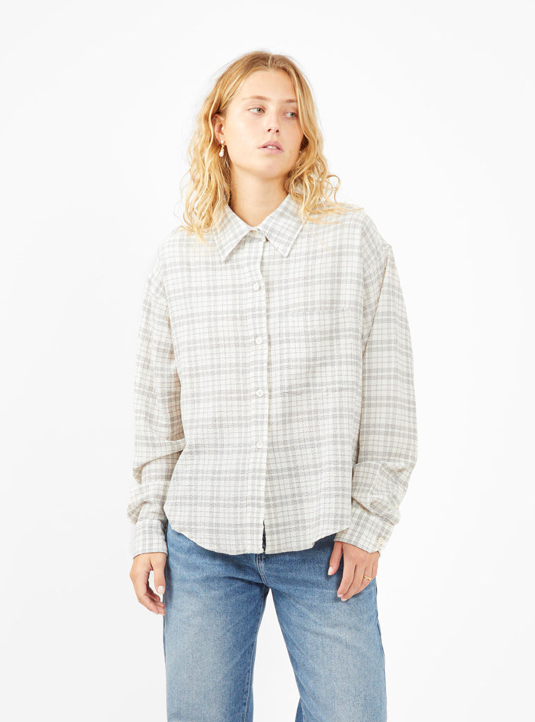 Format Seersucker Shirt White & Grey Check by mfpen | Couverture & The Garbstore