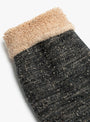 Double Face Merino Wool Crew Socks Black & Brown ROTOTO (fabric detail) at Couverture & The Garbstore