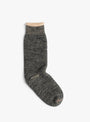 Double Face Merino Wool Crew Socks Black & Brown ROTOTO (top view) at Couverture & The Garbstore