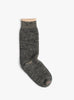 Double Face Merino Wool Crew Socks Black & Brown ROTOTO (top view) at Couverture & The Garbstore