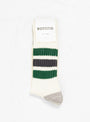 Coarse Ribbed Oldschool Socks Off White, Green & Charcoal by ROTOTO | Couverture & The Garbstore