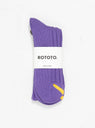 Chunky Ribbed Crew Socks Purple & Yellow
