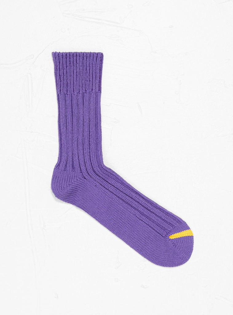 Chunky Ribbed Crew Socks Purple & Yellow by ROTOTO | Couverture & The Garbstore