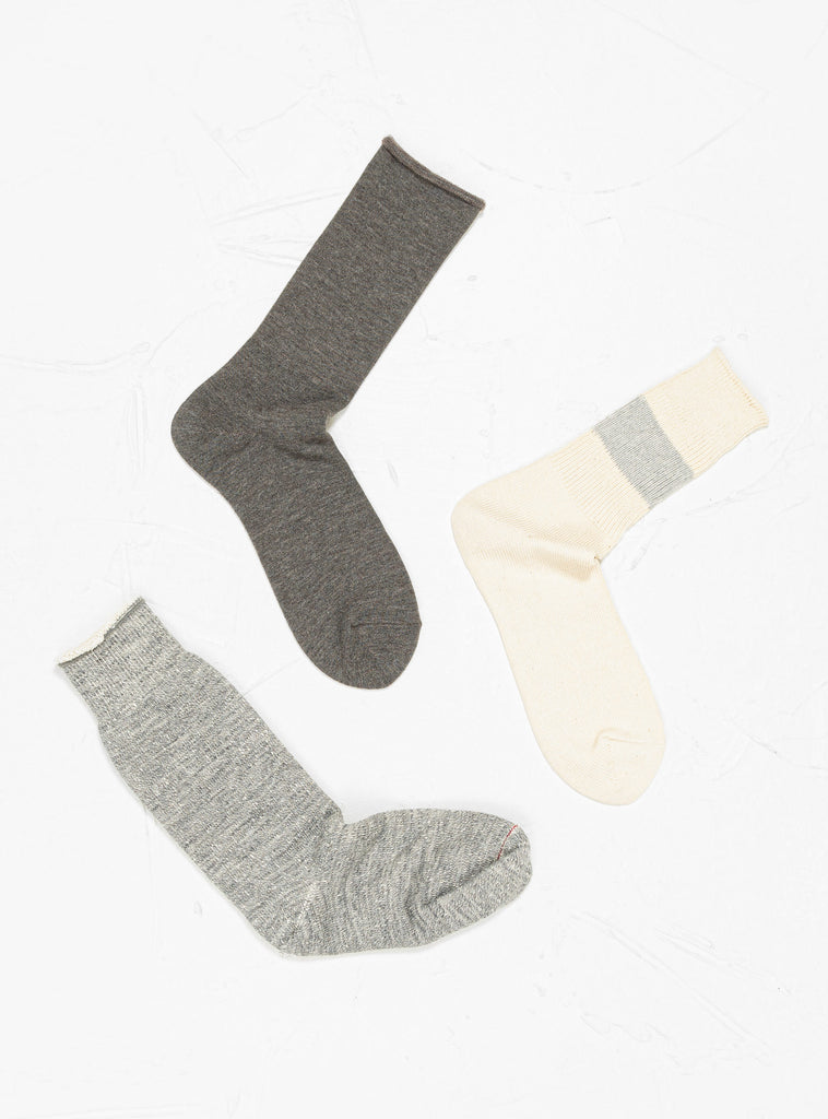 Special Trio Socks Grey & Off White by ROTOTO | Couverture & The Garbstore