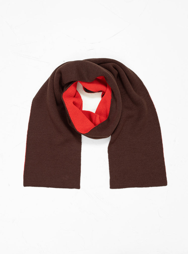 Reversible Chunky Muffler Scarf Brown & Red by ROTOTO | Couverture & The Garbstore