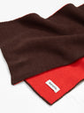 Reversible Chunky Muffler Scarf Brown & Red
