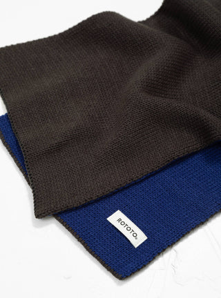 Reversible Chunky Muffler Scarf Charcoal & Blue by ROTOTO | Couverture & The Garbstore