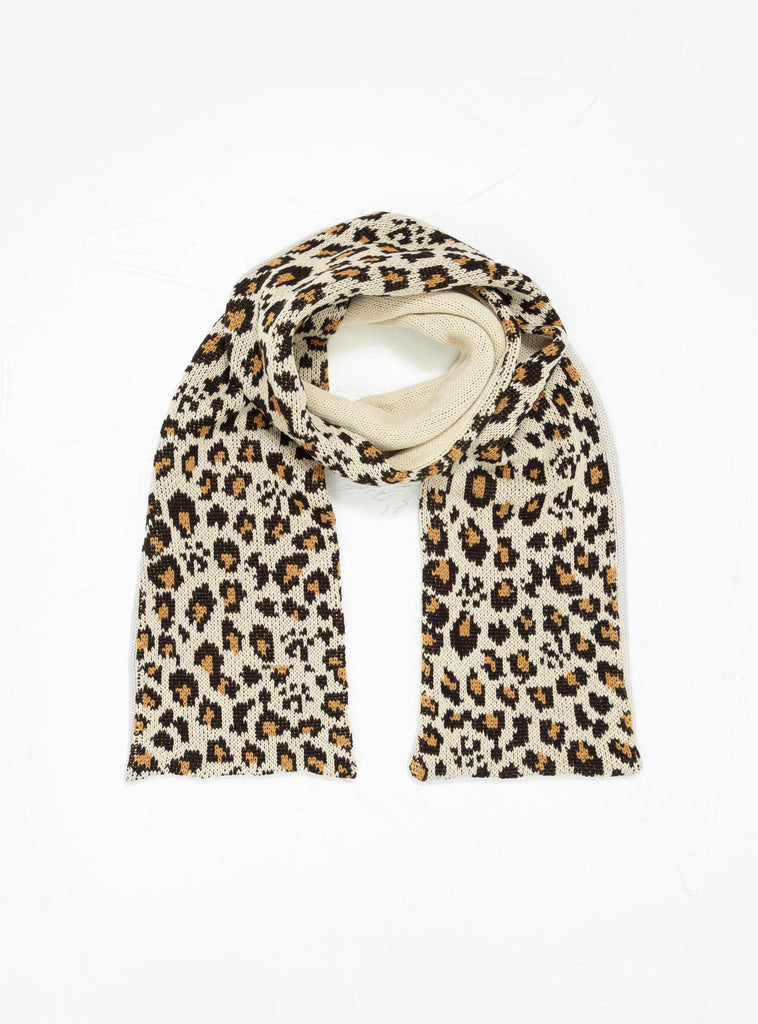 Reversible Chunky Muffler Scarf Ivory & Brown Leopard by ROTOTO | Couverture & The Garbstore