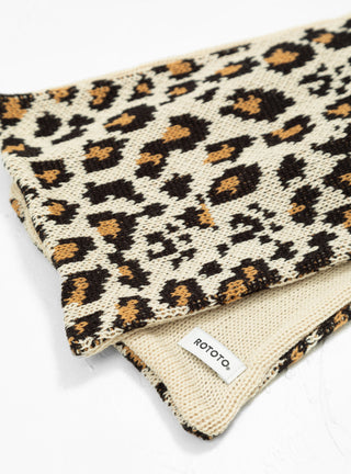 Reversible Chunky Muffler Scarf Ivory & Brown Leopard by ROTOTO | Couverture & The Garbstore