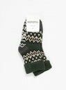 Nordic Comfy Room Socks Dark Green & Grey