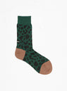 Organic Cotton Socks Dark Green & Brown Leopard