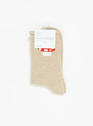 Red Cap Cashmere Crew Socks Natural by Hansel From Basel | Couverture & The Garbstore