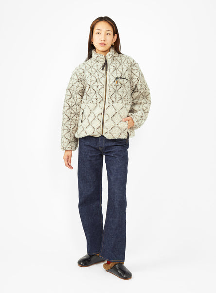 Do-Gi Sashiko Boa Fleece Reversible Jacket Ecru by Kapital