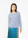 Rainbowy Patch T-Shirt Ecru & Blue Stripe