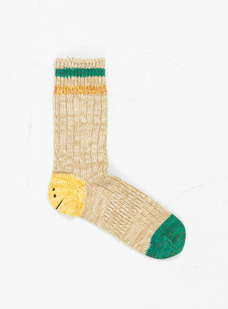 Ivy Rainbow Happy Heel Socks Beige by Kapital | Couverture & The Garbstore