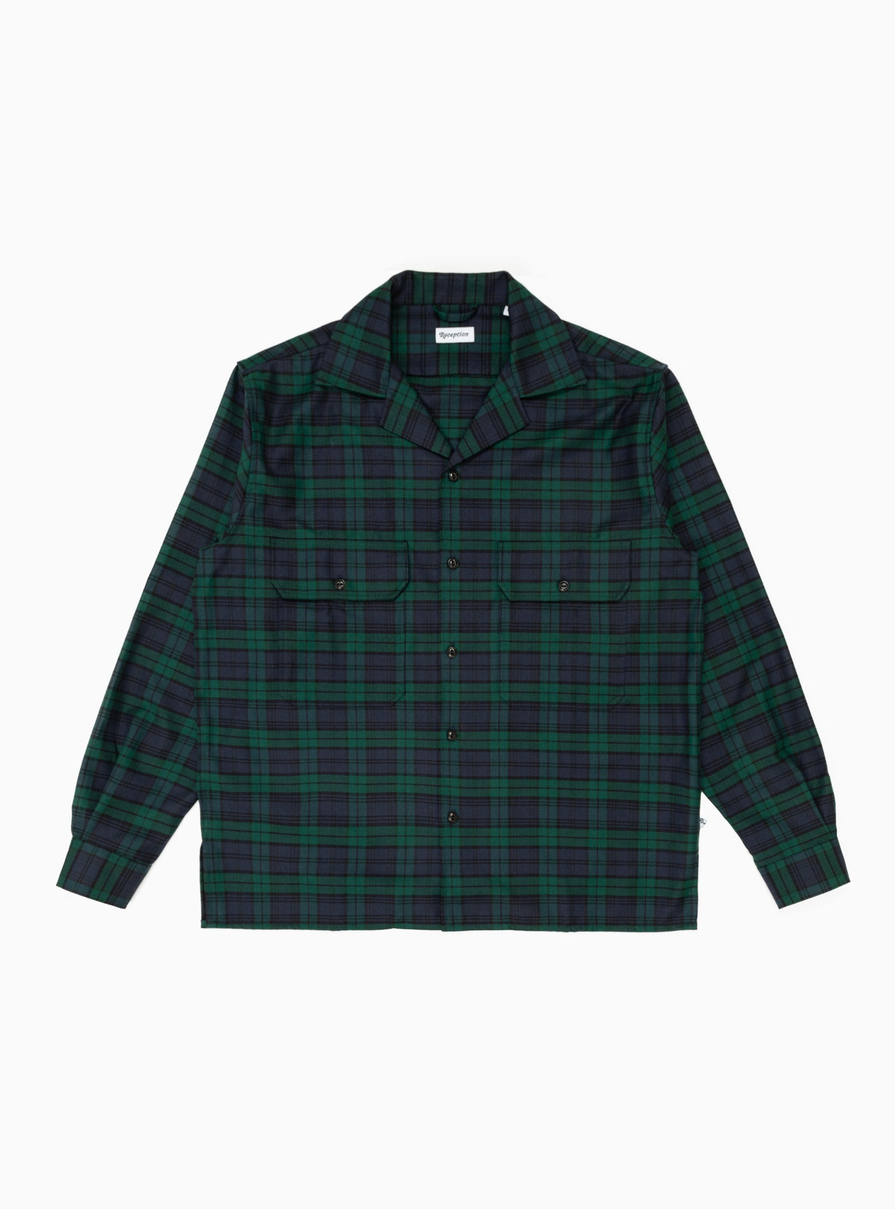 Work Over Shirt Green Navy Tartan - Main Image