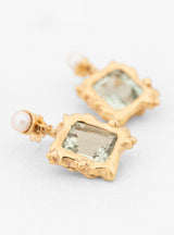 Cornice Green Amethyst Gold-Plated Bronze Drop Earrings by Faris | Couverture & The Garbstore