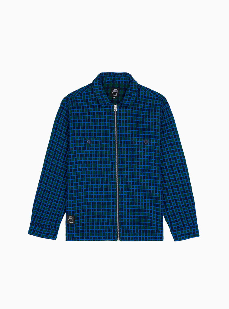 Check Mate Flannel Zip Over Shirt Navy