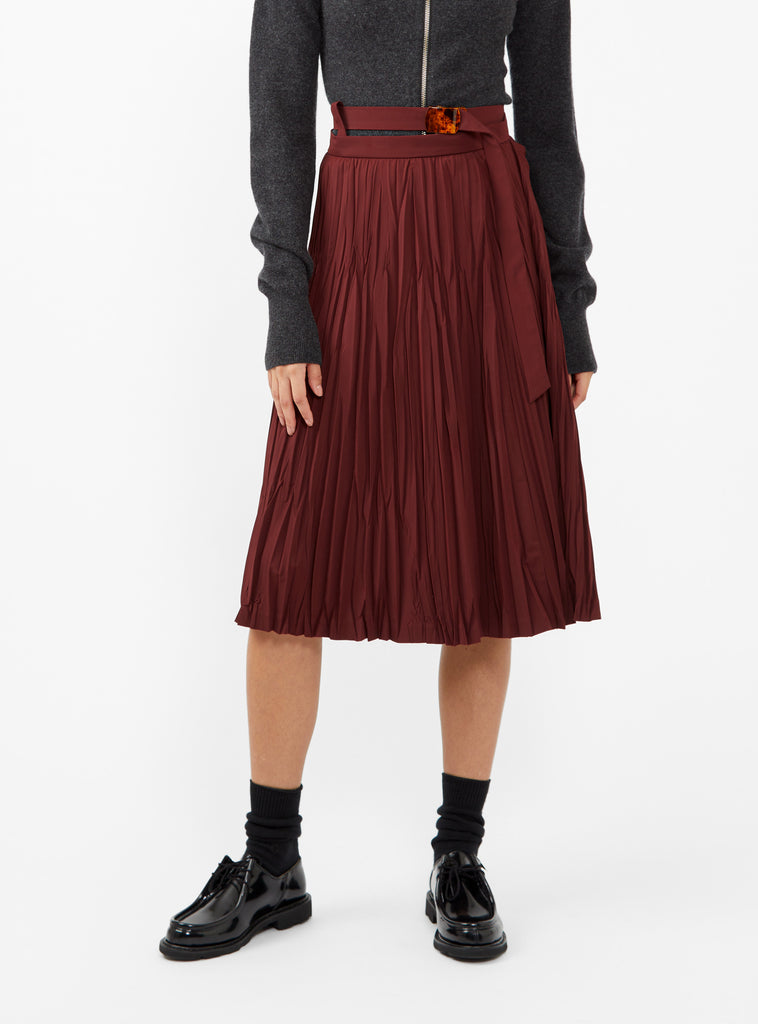 Satin Tricot Skirt Dark Red