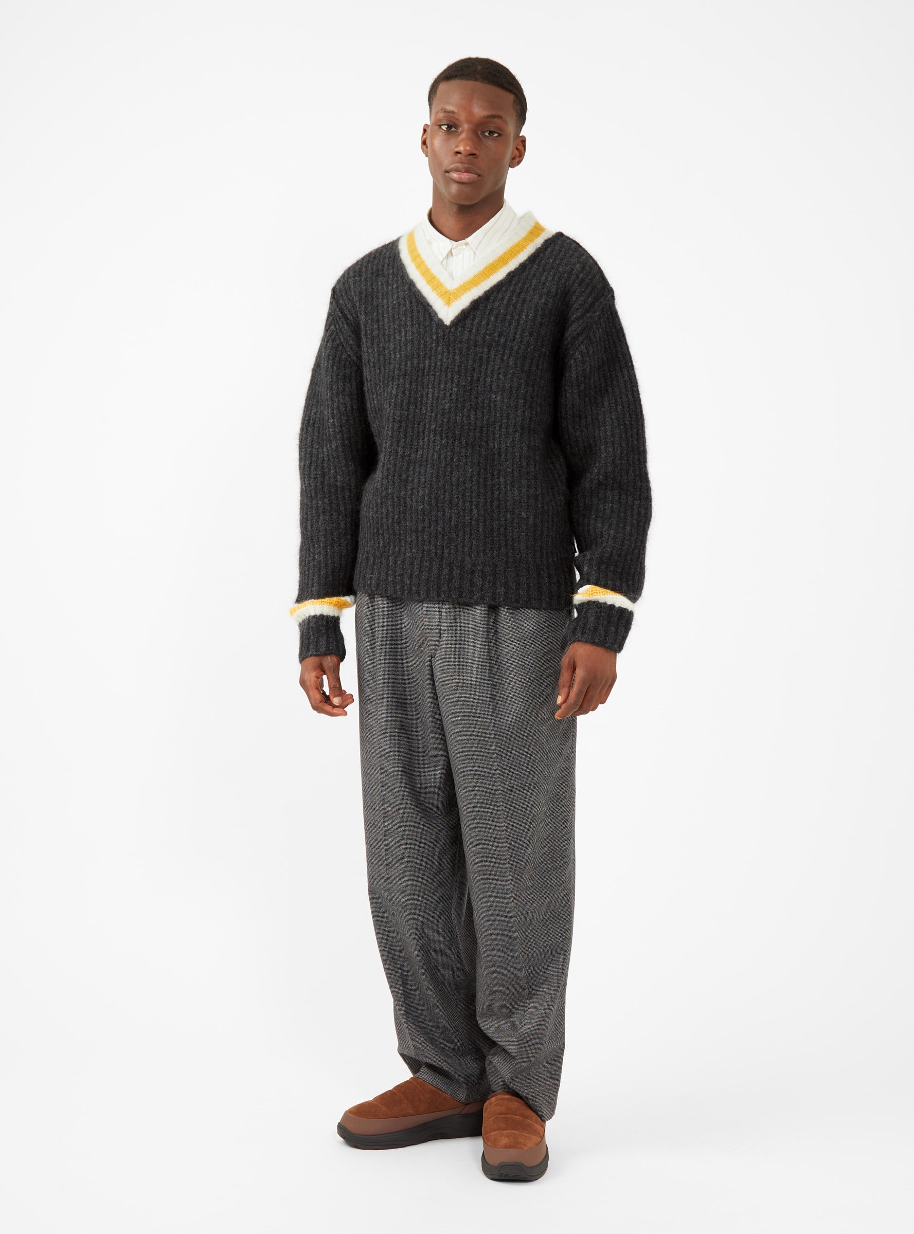 Mohair Tennis Sweater Charcoal