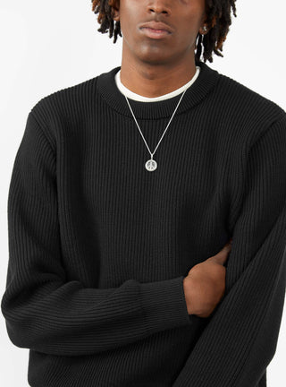 Extra Fine Wool Sweater Black on model 