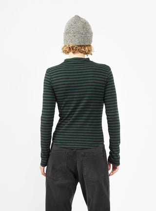 High Rains T-shirt Green & Black Stripe by YMC | Couverture & The Garbstore