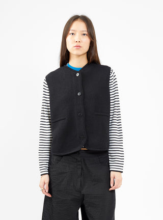 Boxy cotton waistcoat in black 