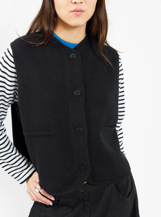 Boxy Cotton Waistcoat Black by Cordera | Couverture & The Garbstore