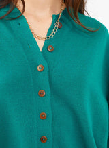 Merino Wool Cardigan Teal Green by Cordera | Couverture & The Garbstore