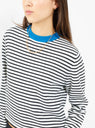 Merino Wool Striped T-Shirt Blue