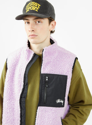 Sherpa Reversible Vest Lavender by Stüssy | Couverture & The Garbstore