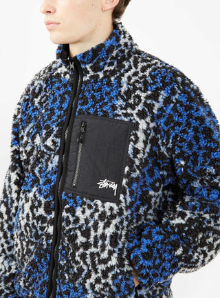 Sherpa Reversible Jacket Blue Leopard by Stüssy | Couverture & The Garbstore