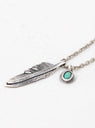 50 Cent Half Feather Pendant Necklace Silver