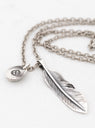 50 Cent Half Feather Pendant Necklace Silver
