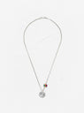 Flower Skull & Beads Pendant Necklace Silver
