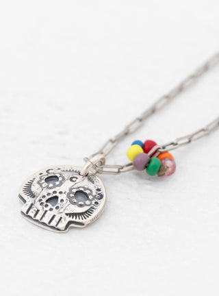 Flower Skull & Beads Pendant Necklace Silver by NORTH WORKS | Couverture & The Garbstore