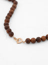 Wooded Beads Gold-Plated Necklace Brown
