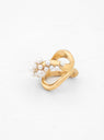 Double Wave Cluster Ring Gold